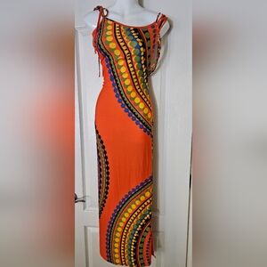 Venus off-shoulder colorful maxi dress
